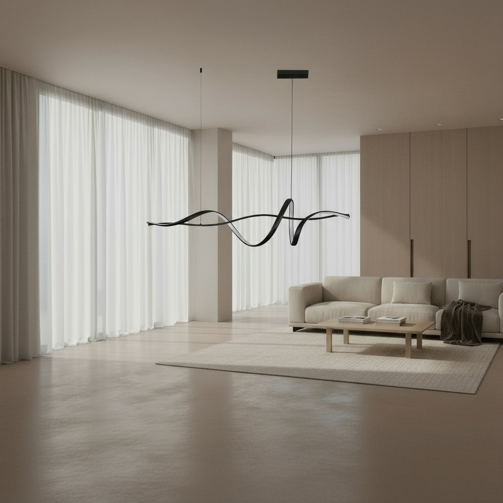 Eurolux Drift Pendant Light – Modern Black LED Ceiling Light