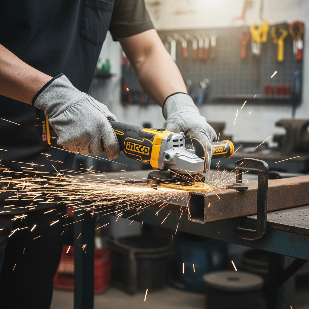 Ingco Cordless 20v Angle Grinder 115mm 1200w (CAGLI221153)