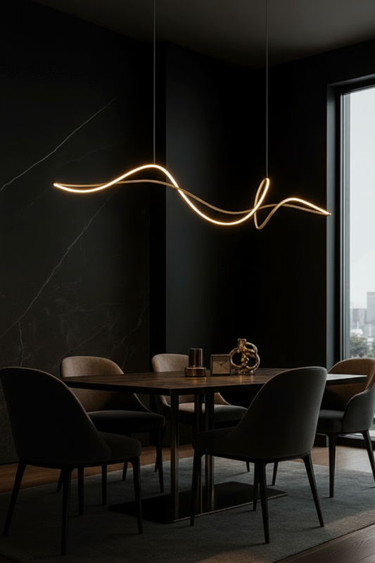 Eurolux Drift Pendant Light – Modern Black LED Ceiling Light