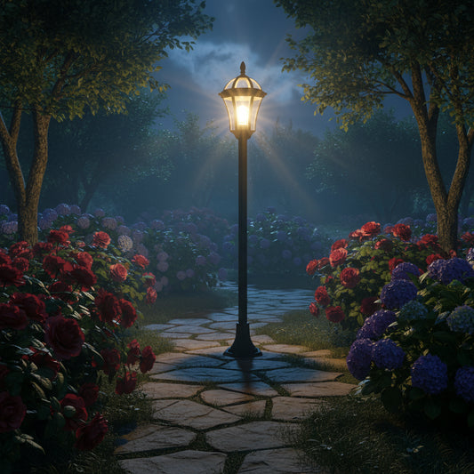 Outdoor Bollard PVC 6-Panel Black 1x ES 11w