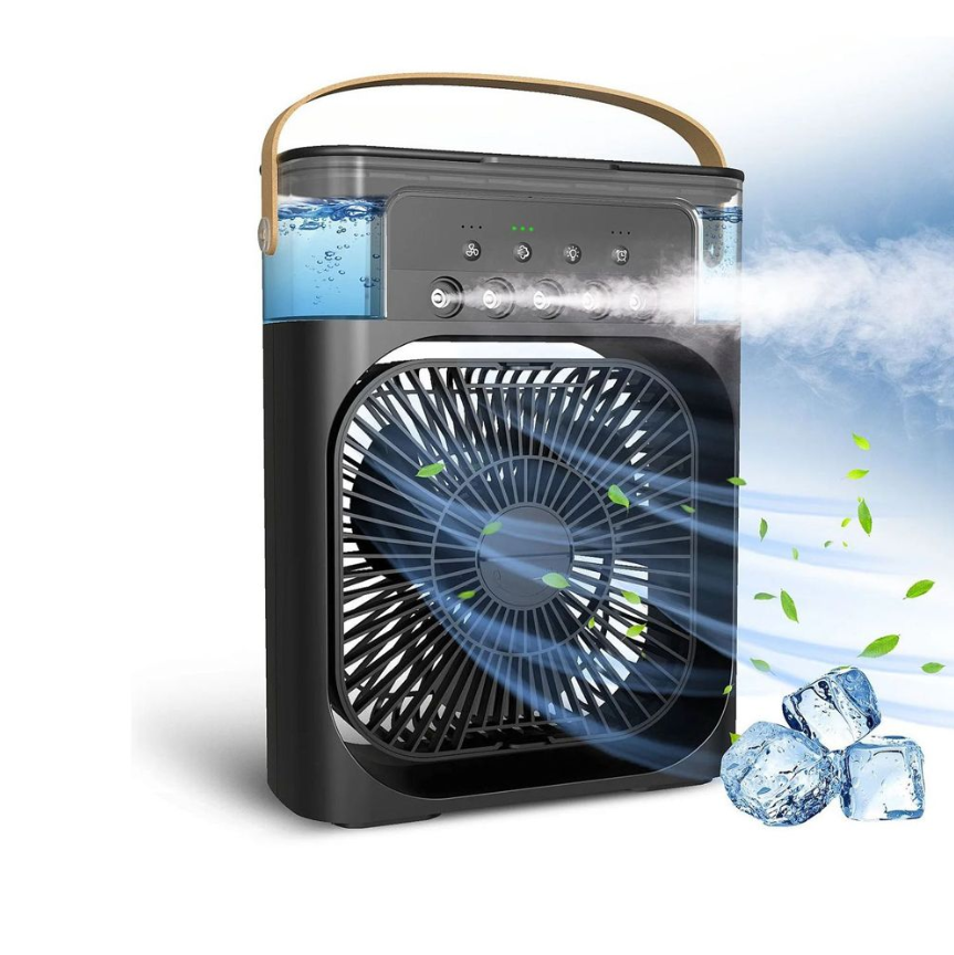 LED Portable Air Cooler Fan with Mist Spray