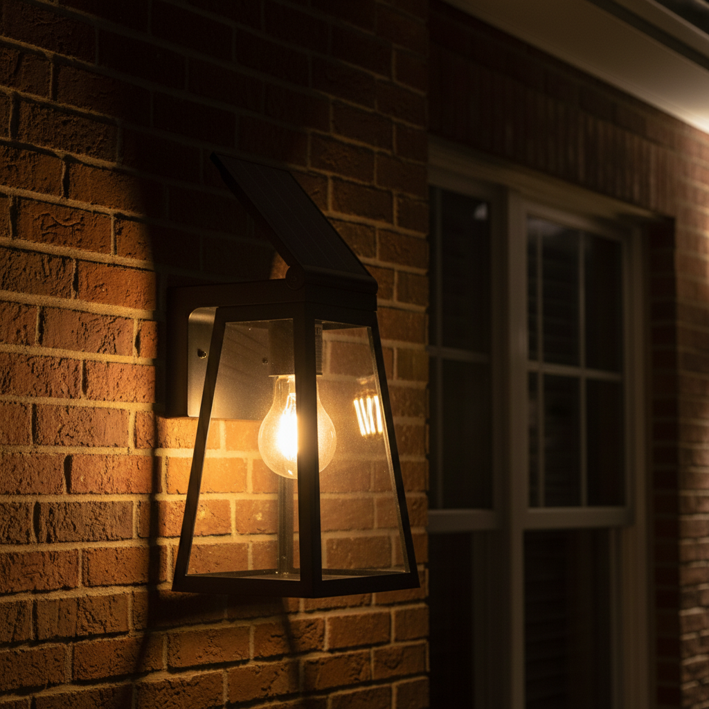 Fia Solar Wall Light Matt Black LED Lantern
