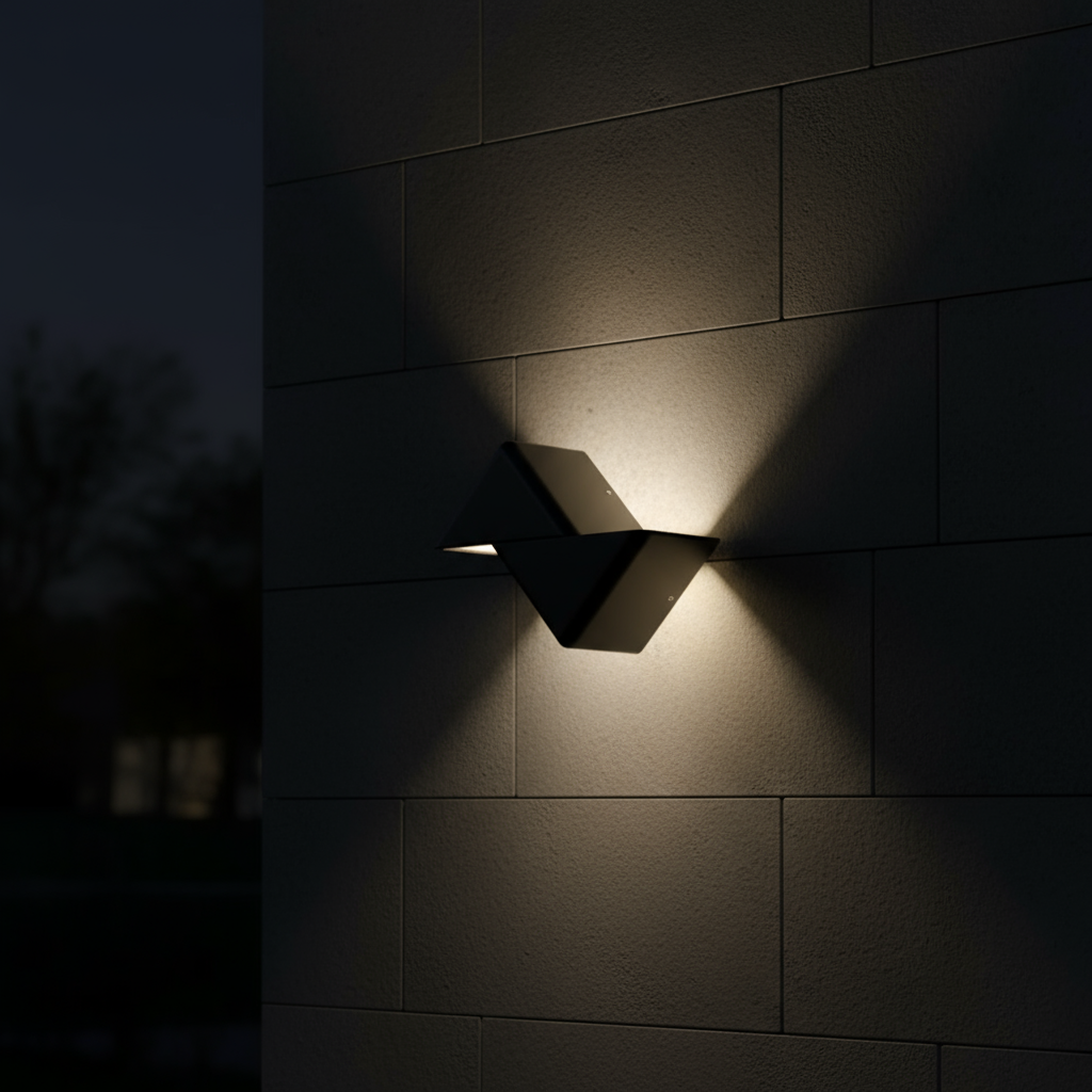 Triat Outdoor Wall Light Black LED 12w