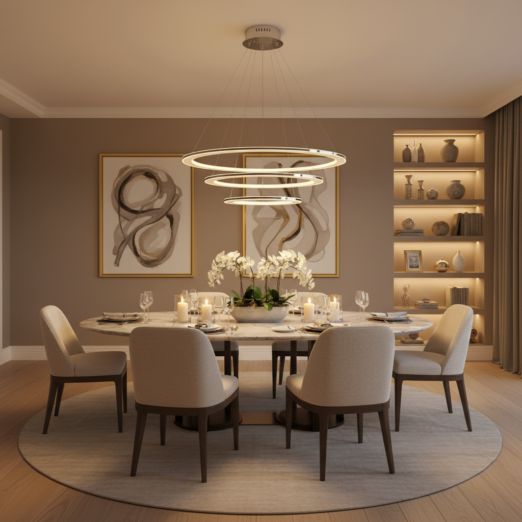 Ring Pendant Light Fitting Warm White